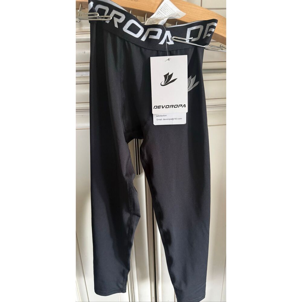 Devoropa Kids Pull-On Workout Base Layer  Compression Leggings Black Size XS NWT